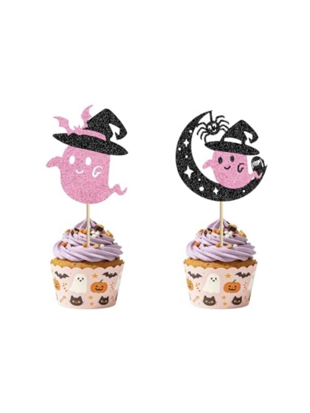 Halloween Cupcake Toppers Glitter Ghost Cupcake Picks, Festive Decorations for - Picture 1 of 7